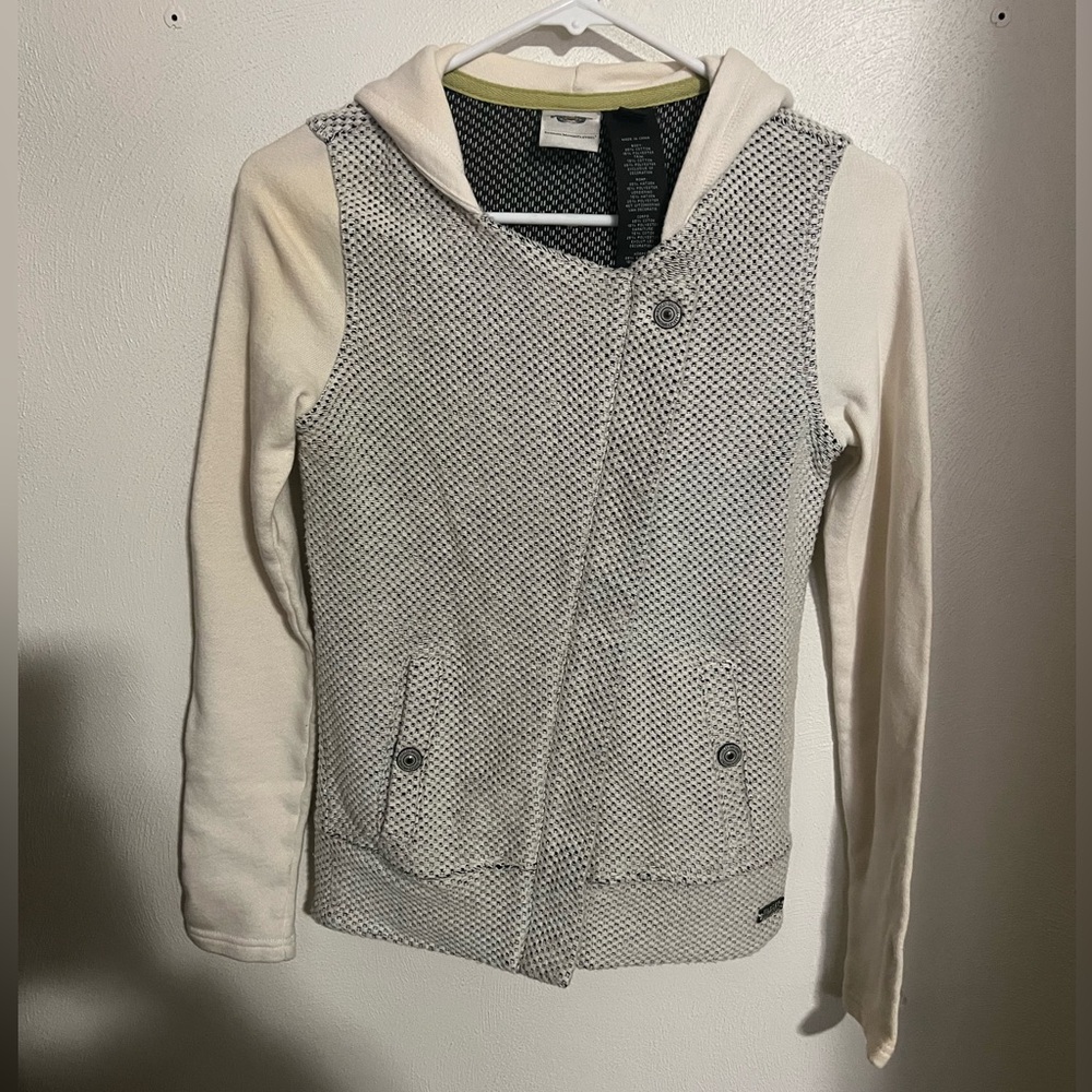 HARLEY DAVIDSON Classic Asymmetrical Zip‎ Jacket Cream Grey Women's Size S GUC